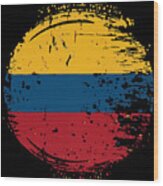 Flag Of Colombia Distressed Wood Print