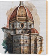 Florence Watercolor Wood Print
