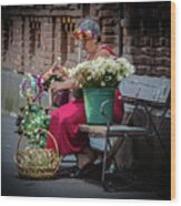 Flower Seller Wood Print