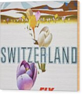 Fly Twa To Switzerland Travel Poster 1959 Wood Print