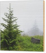 Fog On The Mountain Wood Print