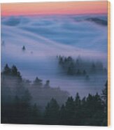 Fog Waves Wood Print