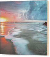 Folly Beach Sunrise Wood Print