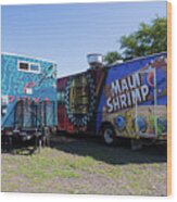 Food Trucks Maui Wood Print
