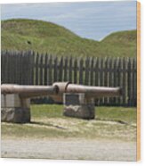Fort Fisher Cannons Wood Print