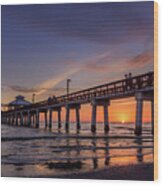 Fort Myers Sunset Beach Wood Print