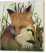 Foxy Wood Print