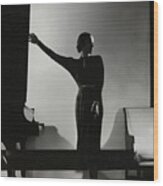 Frances Douelon Posing Beside A Piano Wood Print