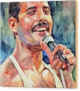 Freddie Mercury Live Aid Wood Print