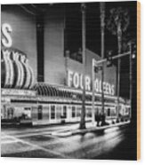 Fremont Street Experience Bw Triptych_3 Wood Print