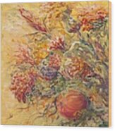French Country Flowers Ii Wood Print
