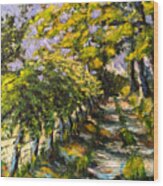 French Country Lane Wood Print