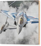 French Dassault Rafale Formation Wood Print