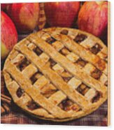 Fresh Apple Lattice Pie Wood Print