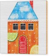 Fresh Citrus House- Art By Linda Woods Wood Print