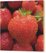 Fresh Strawberries Wood Print