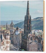 From The Castle Of Edinburgh, Scotland Wood Print