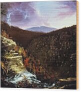From The Top Of Kaaterskill Falls By Thomas Cole 1826 Wood Print