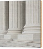 Front Steps And Columns Of The Supreme Court Wood Print