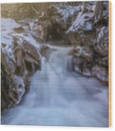 Frosted Creek Sunrise Wood Print