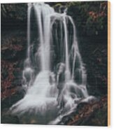 Frosty Waterfall Tosanovsky In Czech Republic Wood Print
