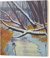 Frozen Creek Wood Print