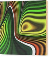 Fruit Stripes Fractal Abstract Wood Print