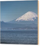 Fuji Across The Bay Wood Print