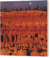 Full Moon Silent City Bryce Canyon National Park Utah Wood Print