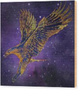 Galaxy Hawk Wood Print