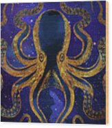 Galaxy Octopus Wood Print