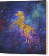 Galaxy Unicorn Wood Print