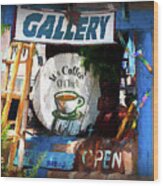 Gallery And Coffee Shop Wood Print