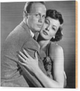 Gene Tierney And Richard Widmark In Night And The City -1950-, Directed By Jules Dassin. Wood Print