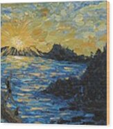 Georgian Bay Blue Sunset Wood Print