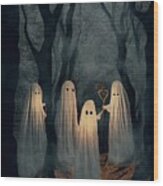 Ghost Forest Parade Wood Print