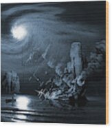 Ghost Ship Series The Birth Of The Legend Wood Print