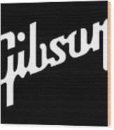 Gibson Logo White Wood Print