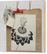 Gift Bag On White Background (made By Myself) Wood Print