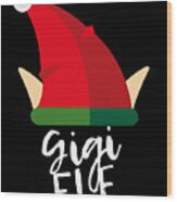 Gigi Elf Christmas Costume Wood Print