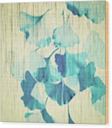 Ginkgo Textured Blue Wood Print