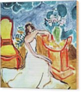 Girl In A White Dress By Henri Matisse 1941 Wood Print