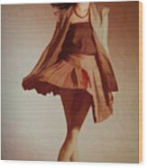 Girl In Flared Skirt 1978 Wood Print