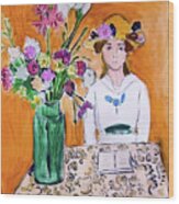 Girl In White With A Bouquet By Henri Matisse 1919 Wood Print