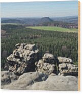 Gohrisch, Mountain Panorama In Saxon Switzerland Wood Print