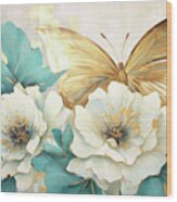 Golden Butterfly Wood Print