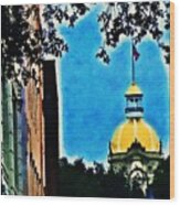 Golden Dome Of Savannah City Hall Wood Print
