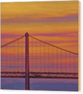 Golden Gate Sunset Wood Print