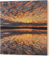 Golden Kaleidoscope Sunrise Over Lake Wausau Wood Print