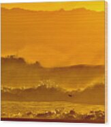 Golden Waves Of Ke Iki Beach Wood Print